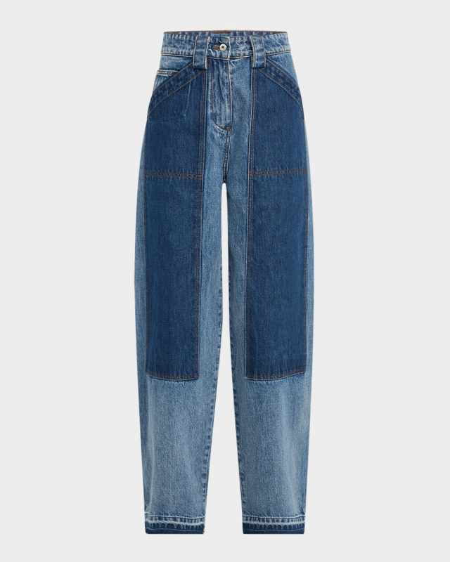 Denim Patchwork Pants